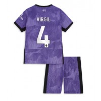 Liverpool Virgil van Dijk #4 Replika babykläder Tredjeställ Barn 2023-24 Kortärmad (+ korta byxor)